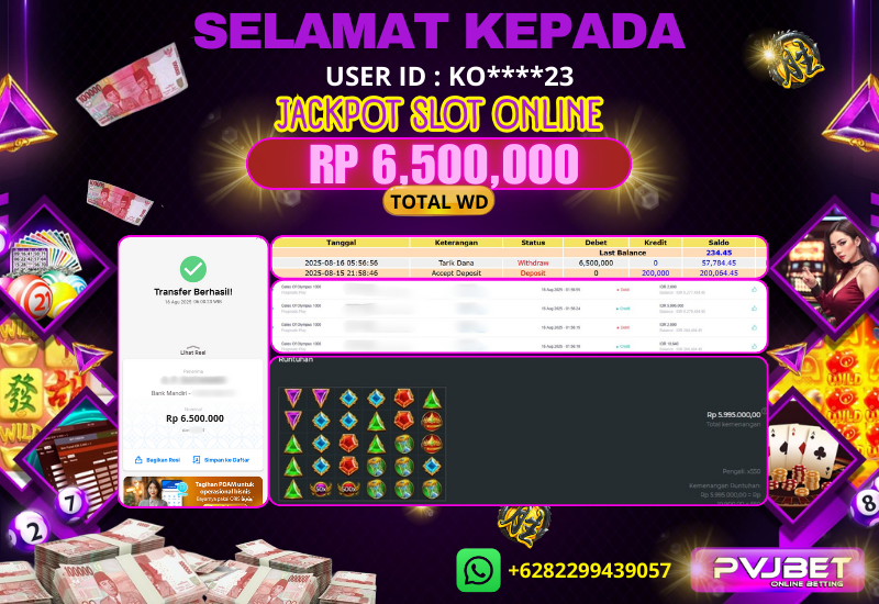JACKPOT KEMENANGAN SLOT PRAGMATIC “ GATES OF OLYMPUS 1000 ” 6 JTAN