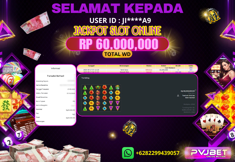 JACKPOT KEMENANGAN SLOT PRAGMATIC PLAY “ GATES OF OLYMPUS 1000 ” 60 JT