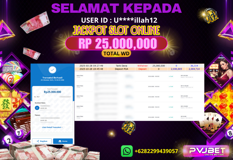 JACKPOT KEMENANGAN SLOT PG-SOFT “ MYSTIC POTION ” 25JT