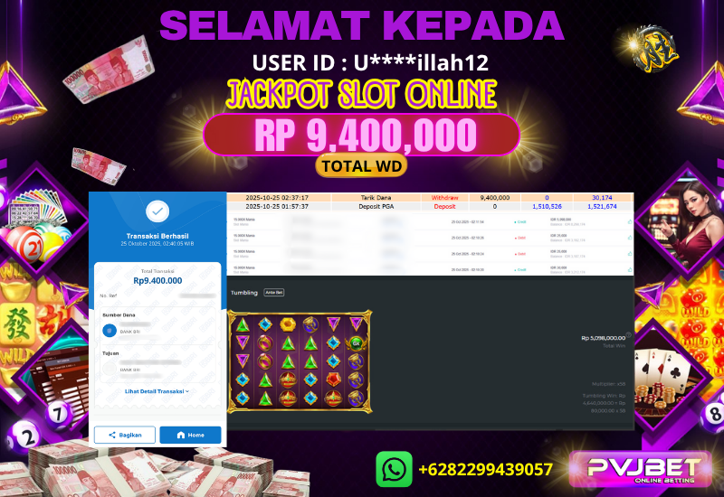 JACKPOT KEMENANGAN SLOT PRAGMATIC “ 15.000X MANIA ” 9 JTAN
