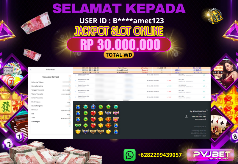 JACKPOT KEMENANGAN SLOT PRAGMATIC “ STARLIGHT PRINCESS 1000 ” 30 JT