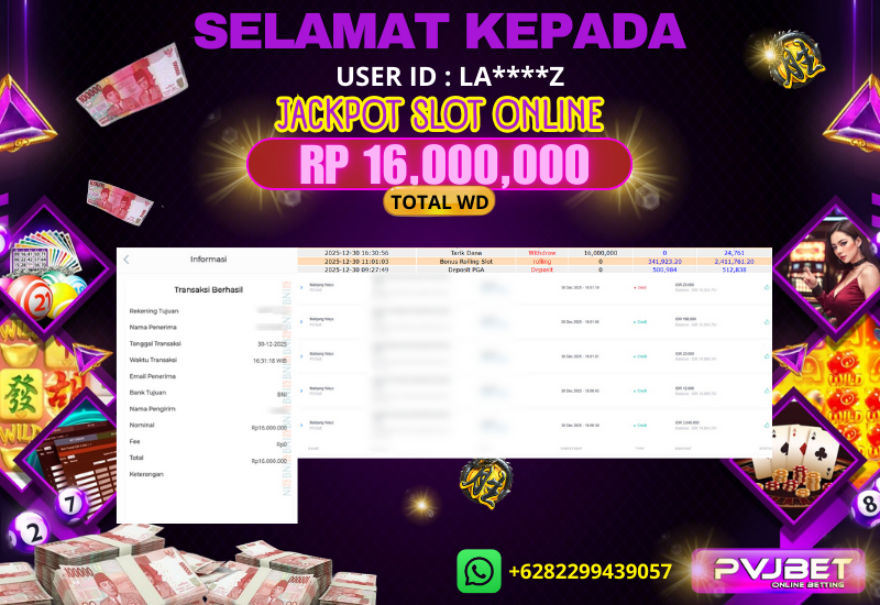 JACKPOT KEMENANGAN SLOT PG-SOFT “ MAHJONG WAYS ” 16 JTAN