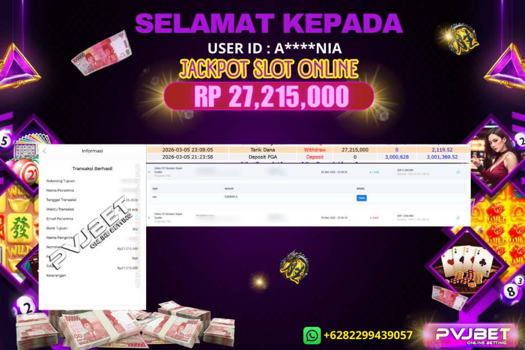 JACKPOT KEMENANGAN SLOT PRAGMATIC PLAY “ GATES OF OLYMPUS SUPER SCATTER ” 27 JTAN